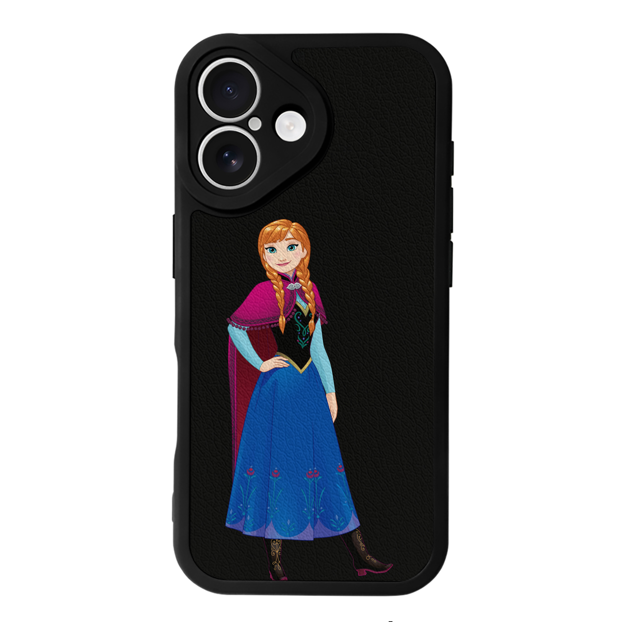 （画像用） アナと雪の女王 アンナ エルサ Frozen Anna Elsa 【iPhone 16シリーズ対応】シリコンスマホケース（レザー調） 材質：シリコン